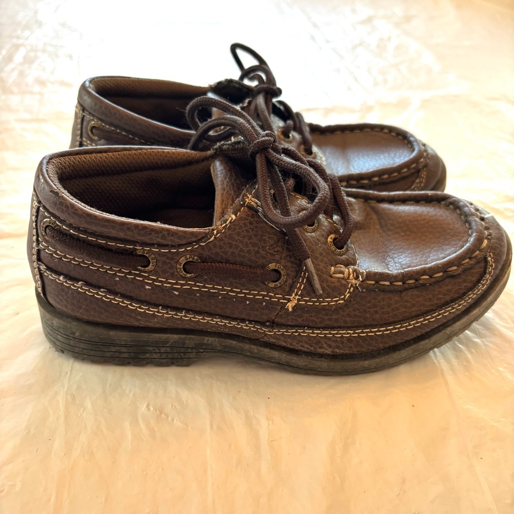 SPERRY boat shoes coffee brown SZ 1.5 Worn Once - Picture 3 of 13
